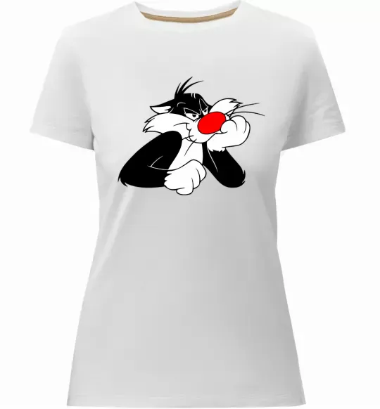 Женская премиум футболка Sylvester Cat Белый фото