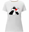 Женская премиум футболка Sylvester Cat Белый фото