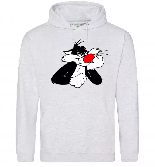 Мужская толстовка (худи) Sylvester Cat Серый меланж фото