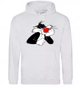 Мужская толстовка (худи) Sylvester Cat Серый меланж фото