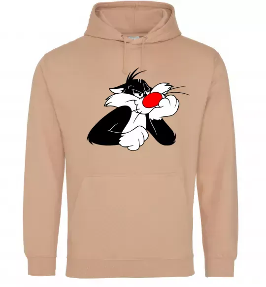 Мужская толстовка (худи) Sylvester Cat Песочный фото