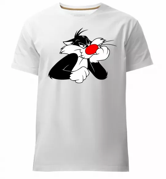 Мужская премиум футболка Sylvester Cat Белый фото
