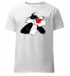 Мужская премиум футболка Sylvester Cat Белый фото