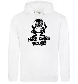 Мужская толстовка (худи) Тасманський Диявол (Tasmanian Devil) Белый фото