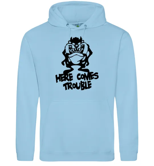 Мужская толстовка (худи) Тасманський Диявол (Tasmanian Devil) Голубой фото