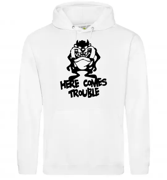 Женская толстовка (худи) Тасманський Диявол (Tasmanian Devil) Белый фото