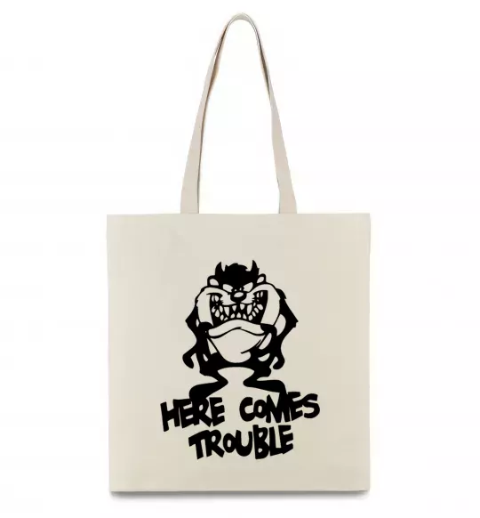 Эко-сумка Тасманський Диявол (Tasmanian Devil) Бежевый фото