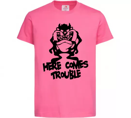 Детская футболка Тасманський Диявол (Tasmanian Devil) Ярко-розовый фото