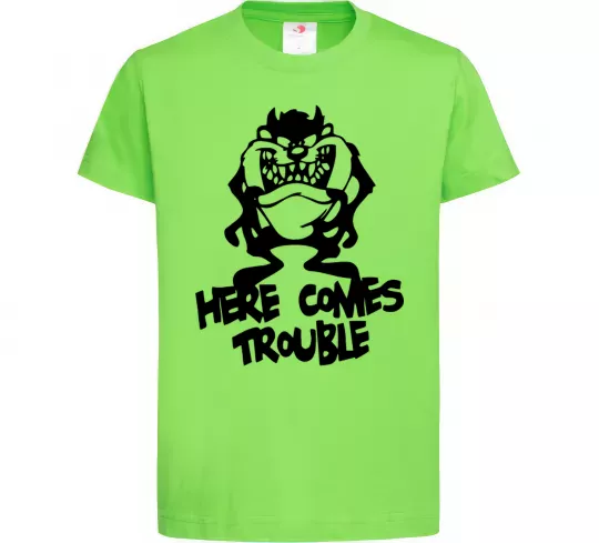 Детская футболка Тасманський Диявол (Tasmanian Devil) Лаймовый фото