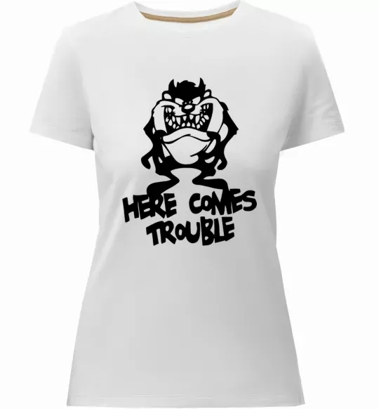 Женская премиум футболка Тасманський Диявол (Tasmanian Devil) Белый фото