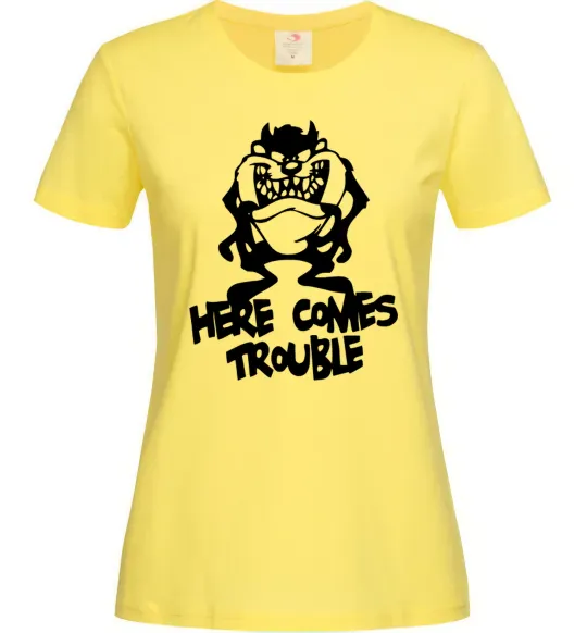 Женская футболка Тасманський Диявол (Tasmanian Devil) Лимонный фото