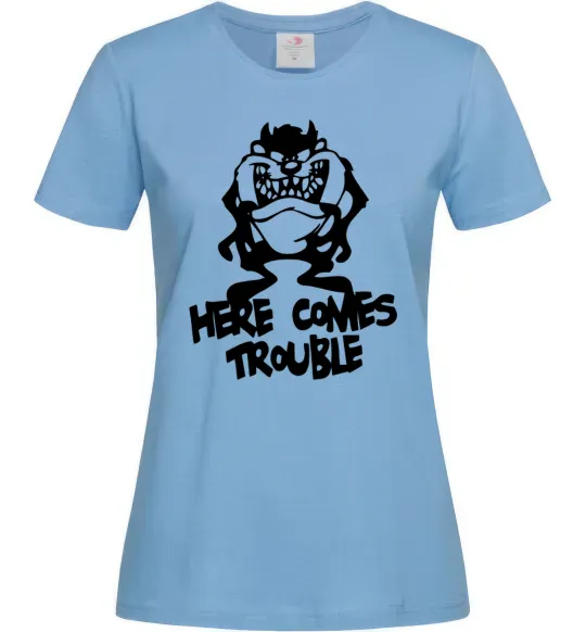 Женская футболка Тасманський Диявол (Tasmanian Devil) Голубой фото