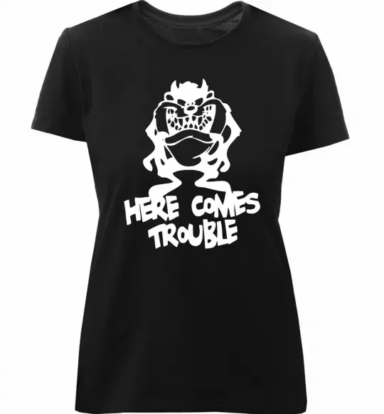 Женская премиум футболка Тасманський Диявол (Tasmanian Devil) Черный фото