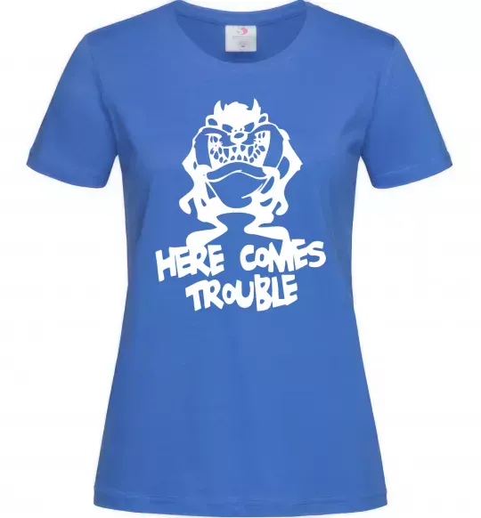 Женская футболка Тасманський Диявол (Tasmanian Devil) Ярко-синий фото