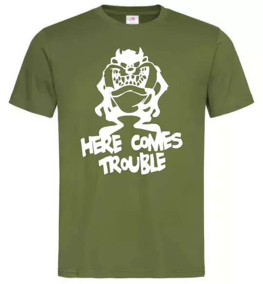 Мужская футболка Тасманський Диявол (Tasmanian Devil) Оливковый фото