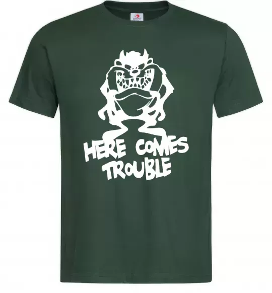 Мужская футболка Тасманський Диявол (Tasmanian Devil) Темно-зеленый фото