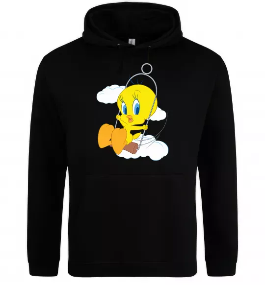 Мужская толстовка (худи) Твіті (Tweety Bird) Черный фото