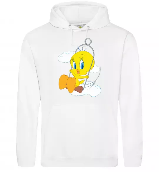 Мужская толстовка (худи) Твіті (Tweety Bird) Белый фото
