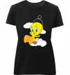 Женская премиум футболка Твіті (Tweety Bird) Черный фото
