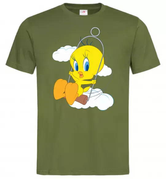 Мужская футболка Твіті (Tweety Bird) Оливковый фото