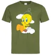 Мужская футболка Твіті (Tweety Bird) Оливковый фото