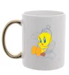 Чашка з кольоровою ручкою Твіті (Tweety Bird) Золото Чашка з кольоровою ручкою Твіті (Tweety Bird) Золото фото