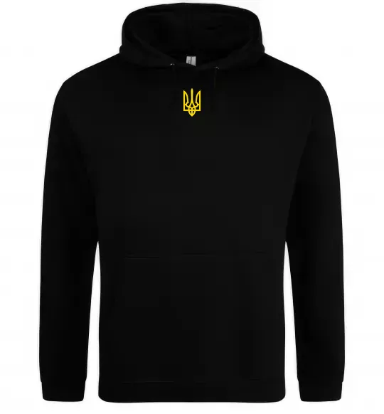 Мужская толстовка (худи) Герб маленький друк Черный фото