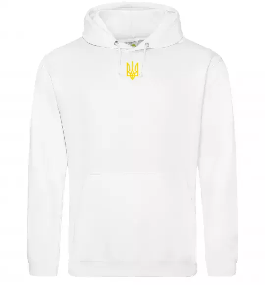 Мужская толстовка (худи) Герб маленький друк Белый фото