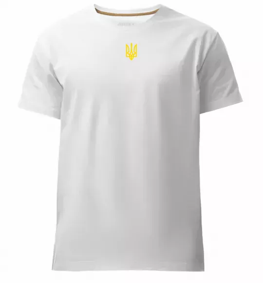 Чоловіча преміум футболка Герб маленький друк Білий фото