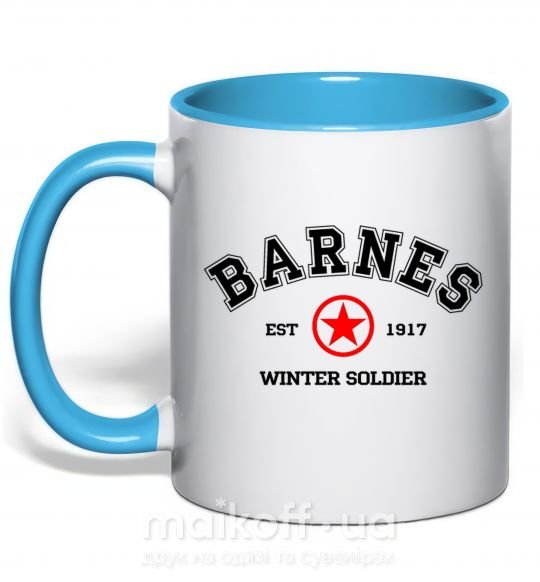 Чашка с цветной ручкой Barnes Зимній солдат Голубой фото