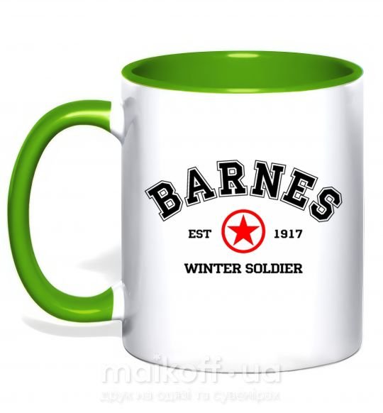 Чашка с цветной ручкой Barnes Зимній солдат Зеленый фото