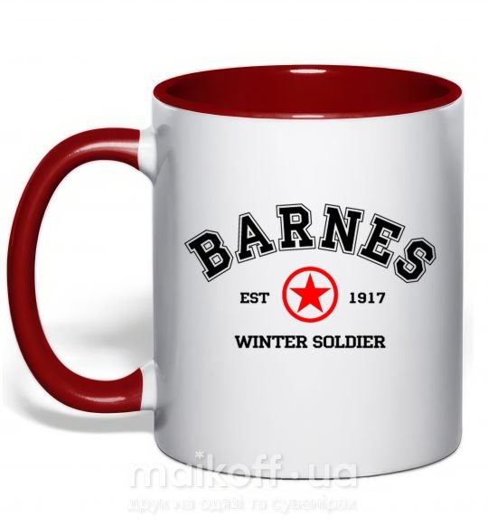 Чашка с цветной ручкой Barnes Зимній солдат Красный фото