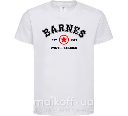 Дитяча футболка Barnes Зимній солдат Білий фото