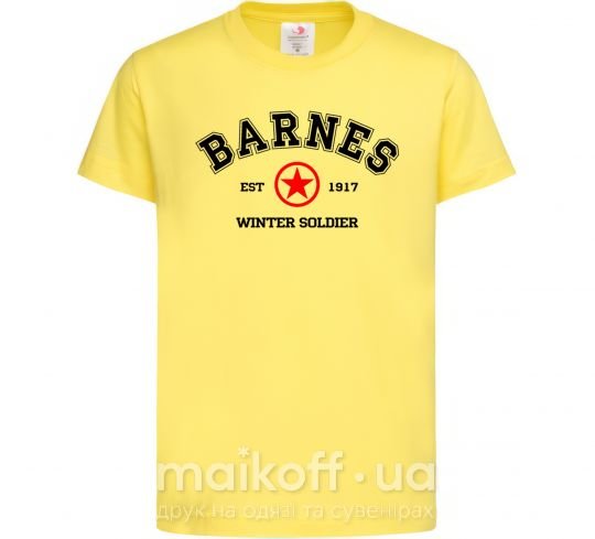 Детская футболка Barnes Зимній солдат Лимонный фото
