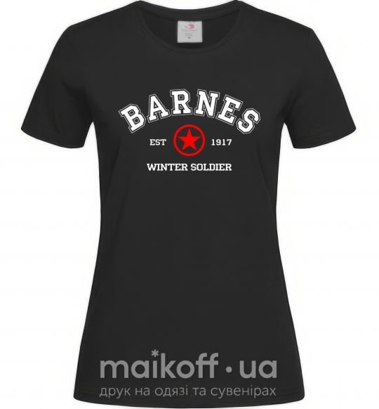 Жіноча футболка Barnes Зимній солдат Чорний фото