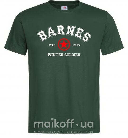 Чоловіча футболка Barnes Зимній солдат Темно-зелений фото