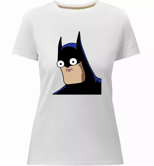 Жіноча преміум футболка Бетмен веселий Білий фото