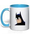 Чашка з кольоровою ручкою Бетмен веселий Блакитний фото