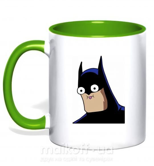 Чашка с цветной ручкой Бетмен веселий Зеленый фото