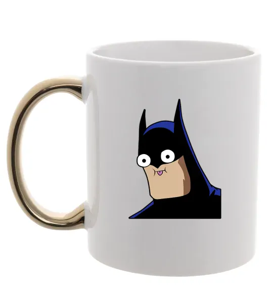 Чашка з кольоровою ручкою Бетмен веселий Золото фото