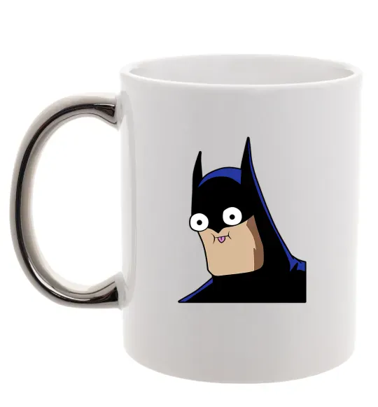 Чашка з кольоровою ручкою Бетмен веселий Срібло фото