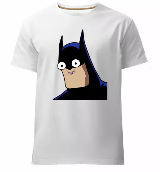 Чоловіча преміум футболка Бетмен веселий Білий фото