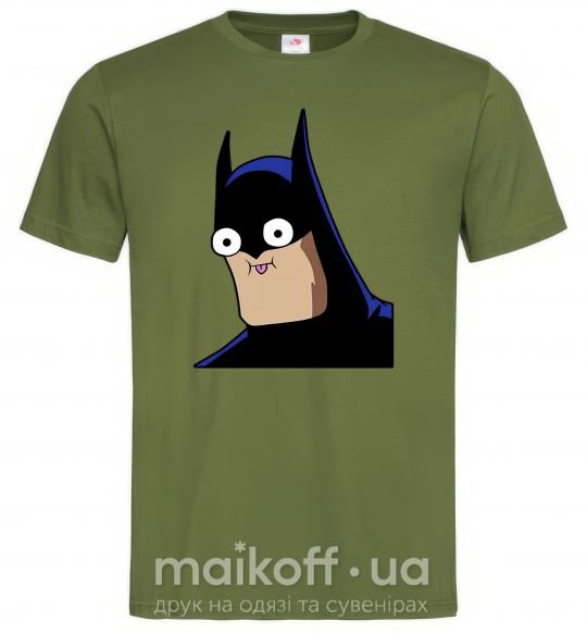 Мужская футболка Бетмен веселий Оливковый фото