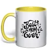 Чашка з кольоровою ручкою Best Mom Ever Сонячно жовтий фото