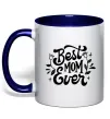 Чашка з кольоровою ручкою Best Mom Ever Глибокий темно-синій фото