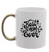 Чашка з кольоровою ручкою Best Mom Ever Золото фото