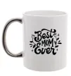Чашка з кольоровою ручкою Best Mom Ever Срібло фото