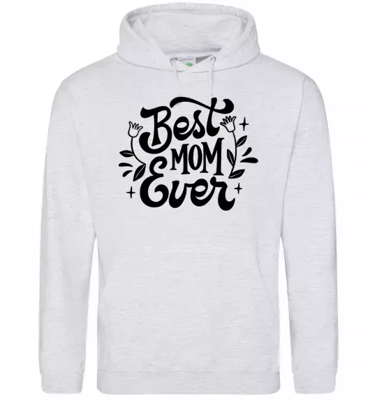 Женская толстовка (худи) Best Mom Ever Серый меланж фото