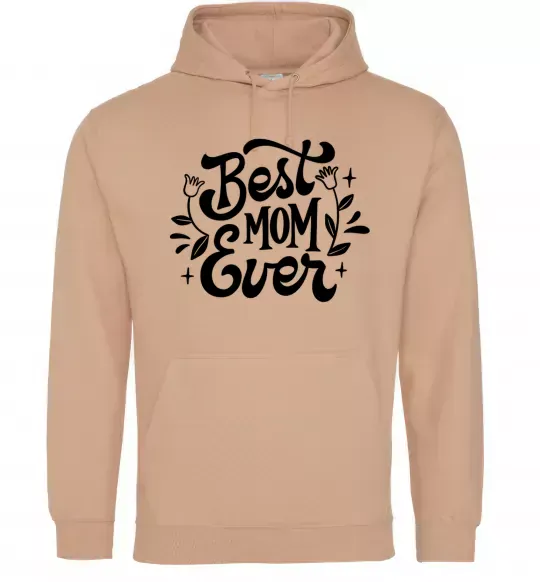 Женская толстовка (худи) Best Mom Ever Песочный фото