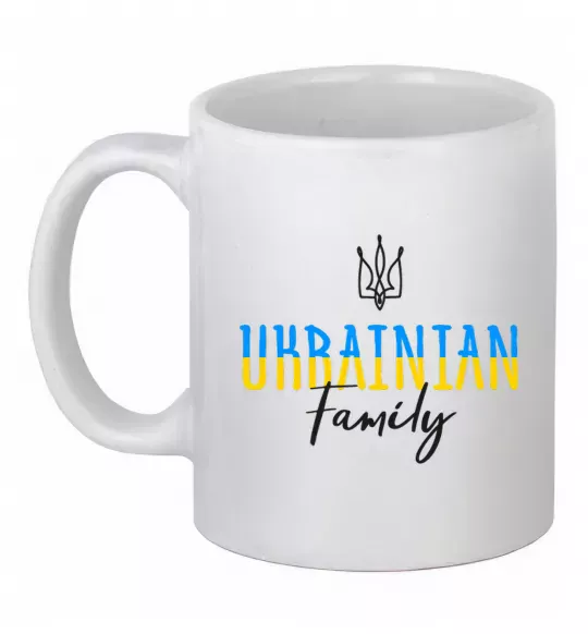 Чашка керамическая Ukrainian family Белый фото
